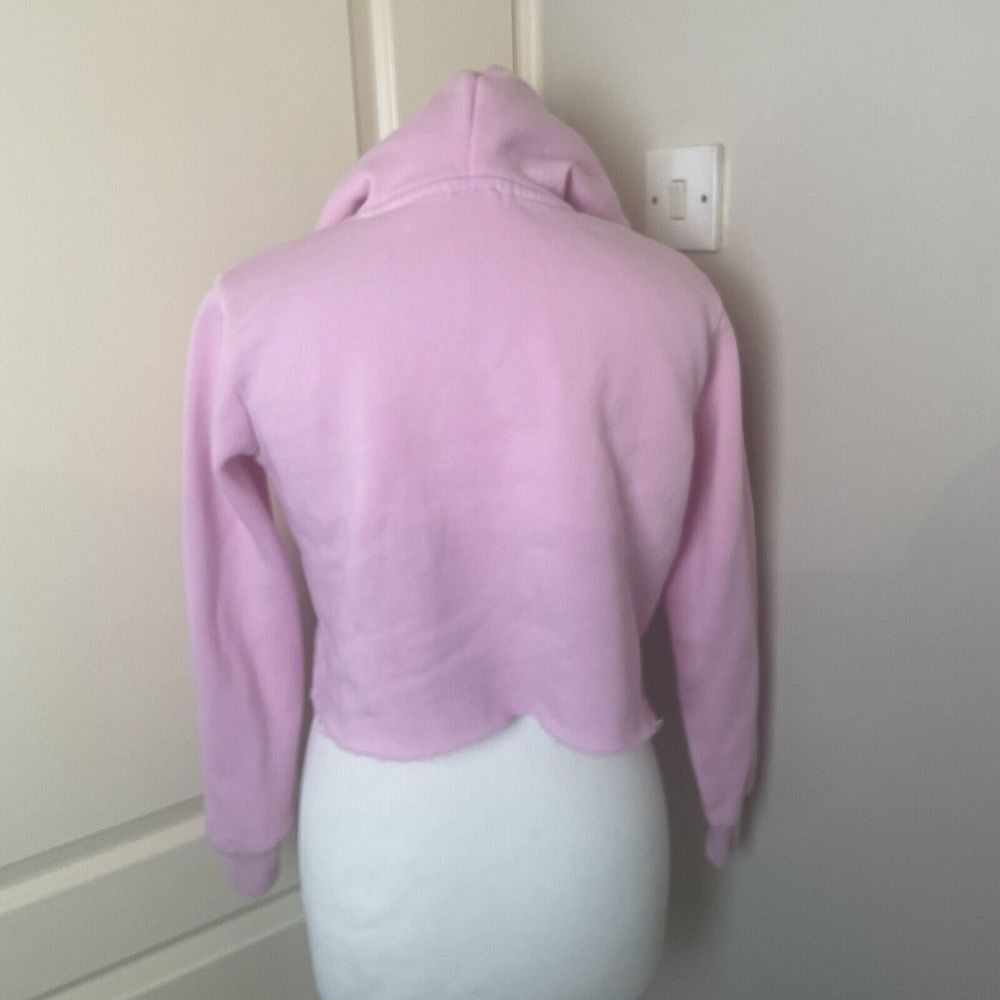 Hype Script Size 13 Years Crop Hoodie Girls OTH Hoody Hooded Top Tape Baby Pink - Picture 8 of 14